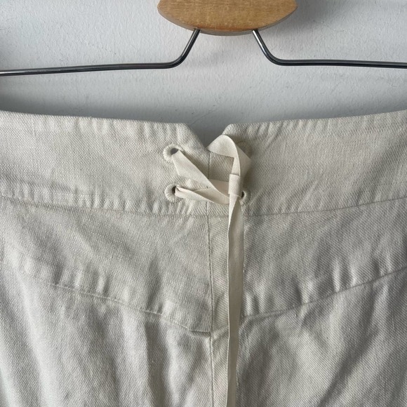 Anthropologie Leifsdottir Pant Womens 4 Cream Black Lace Wide Leg Coastal Sailor - Picture 7 of 9